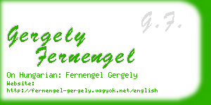 gergely fernengel business card